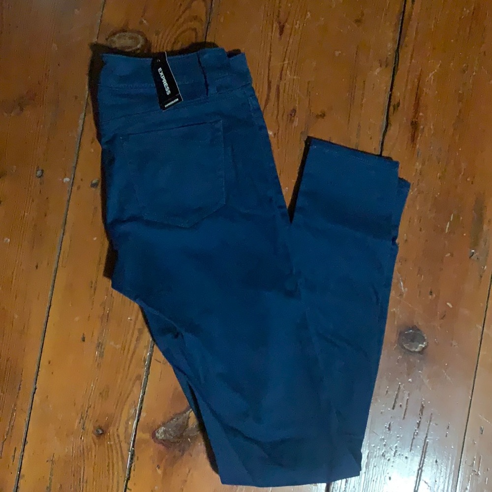 NWT Express Dark Evergreen Teal Jeans